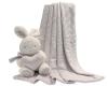 Coffret cadeau Snuggle Baby couverture bébé avec lapin en peluche 26 cm gris